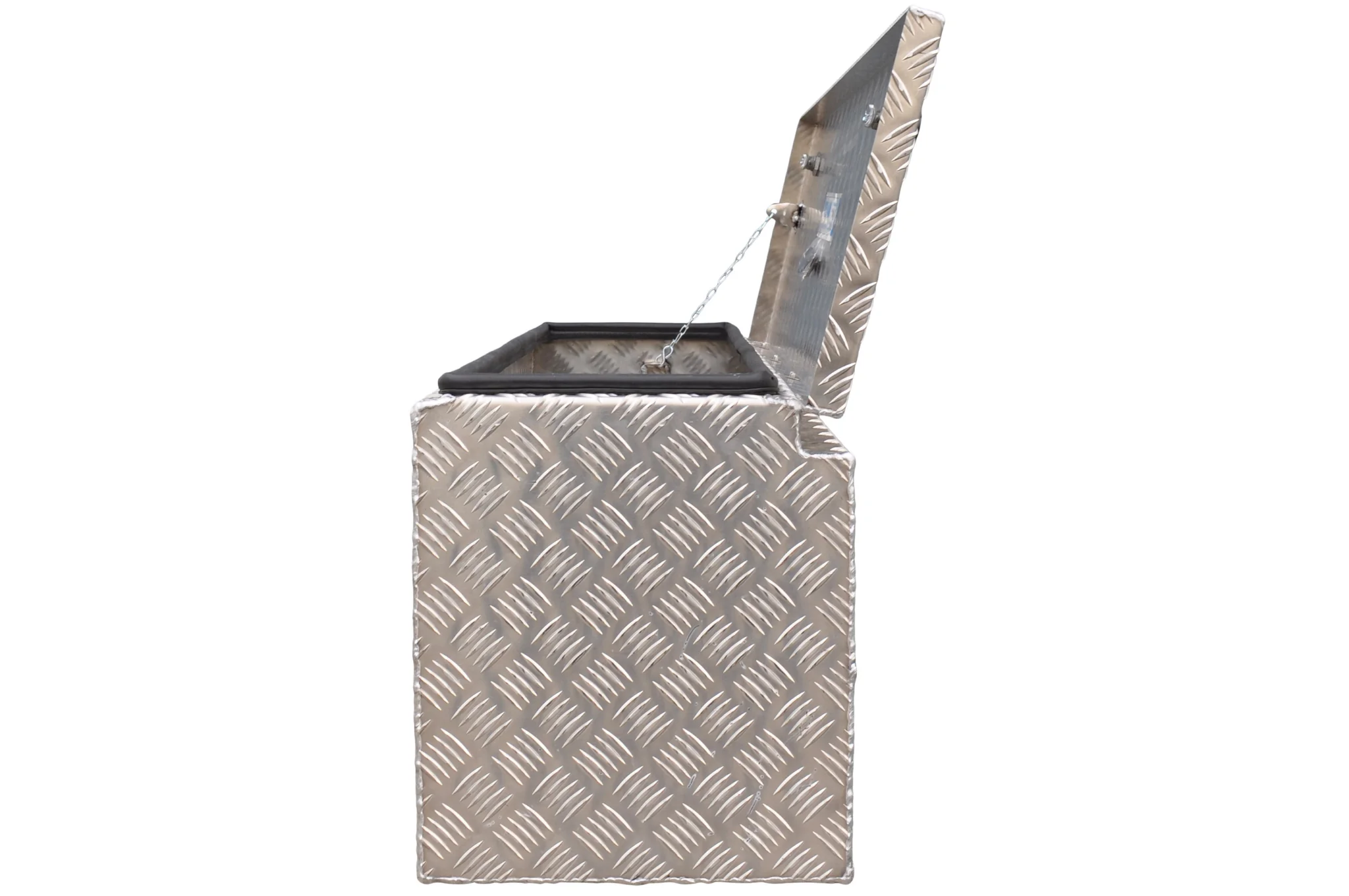 DE HAAN BOX HUW - 1140x340x400 mm Aluminium Riffelblech Deichselbox - mit Butterfly-Schloss - Image 5