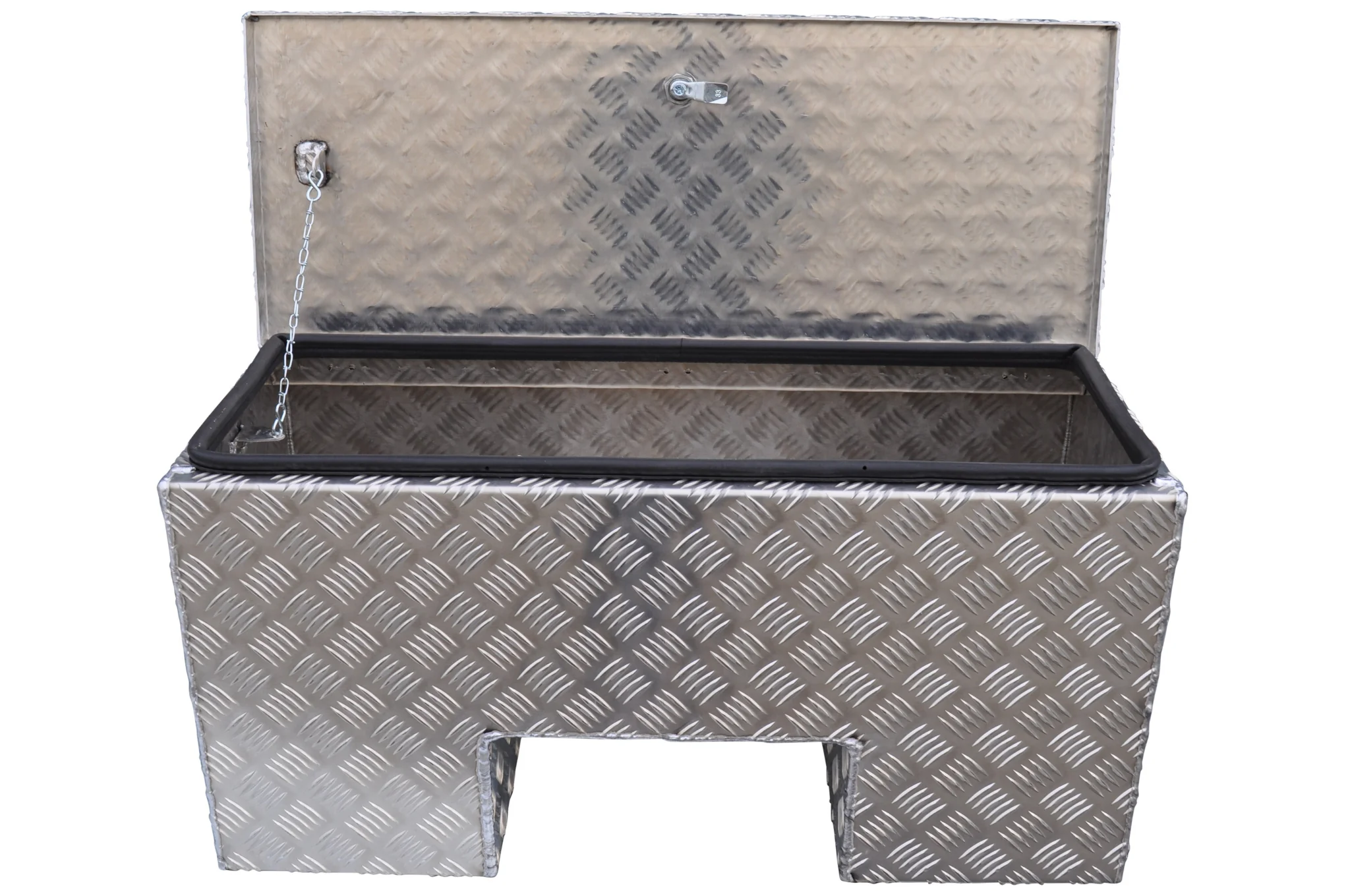 DE HAAN BOX IN - 800x350x400 mm - Aluminium-Riffelblech-Deichselbox - ausgestattet mit Butterfly-Schloss - Image 4