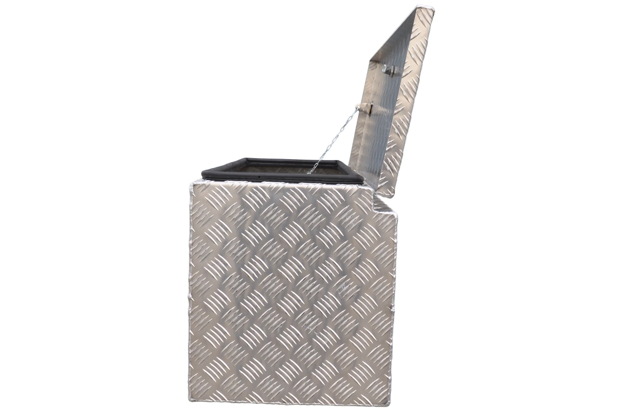 DE HAAN BOX IN - 800x350x400 mm - Aluminium-Riffelblech-Deichselbox - ausgestattet mit Butterfly-Schloss - Image 5