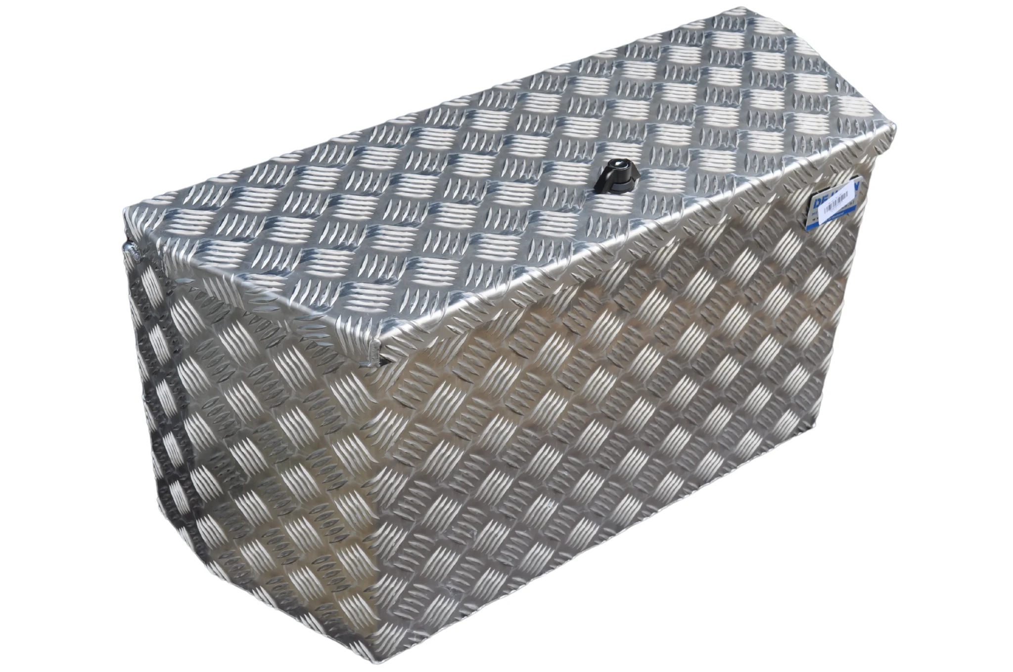 DE HAAN BOX PBV - wasser- und staubdichter Aluminium-Riffelblech Deichselbox 750x320x400 mm - ausgestattet mit Butterfly-Schloss