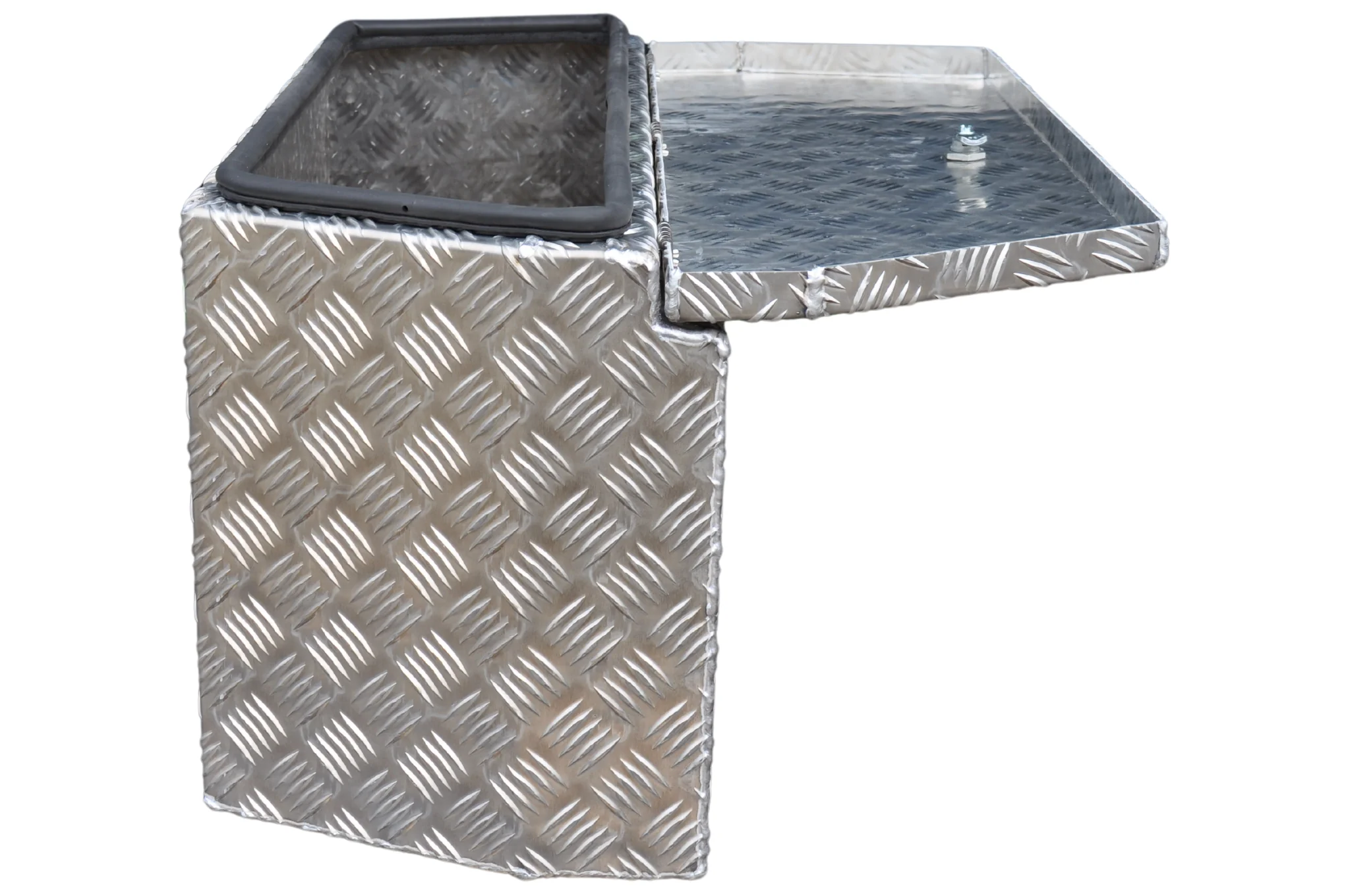 DE HAAN BOX PBV - wasser- und staubdichter Aluminium-Riffelblech Deichselbox 750x320x400 mm - ausgestattet mit Butterfly-Schloss - Image 5