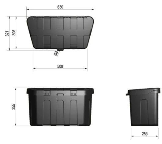 De Haan Profibox Plus - 630x321x355 mm - Kunststoff (PP/Polypropylen) - wasser- und staubgeschützter Deichselbox - Image 10