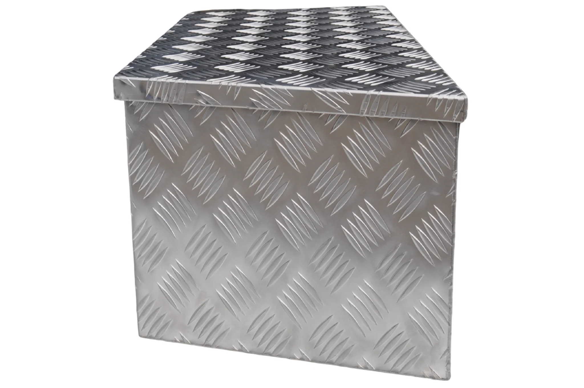 Deichselbox Aluminium 900/660x350x300 mm – Einbauschloss – automatische Klappe – Riffelblech - Image 5