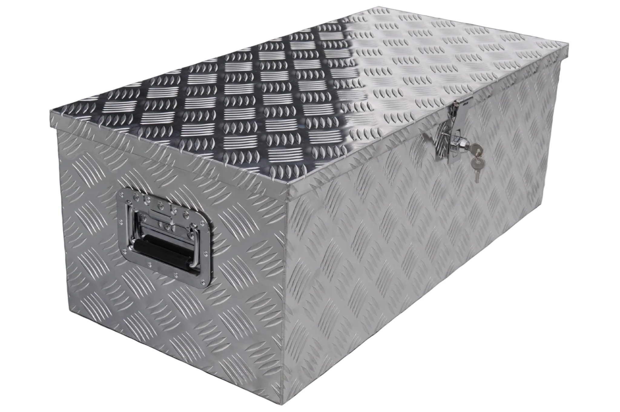 Deichselbox Aluminium-Riffelblech 840x400x310 mm – mit Schmetterlingsverschluss