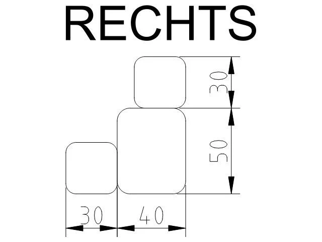 Eckrunge  Anssems altes Modell 30 cm rechts hinten links vorne - Image 8