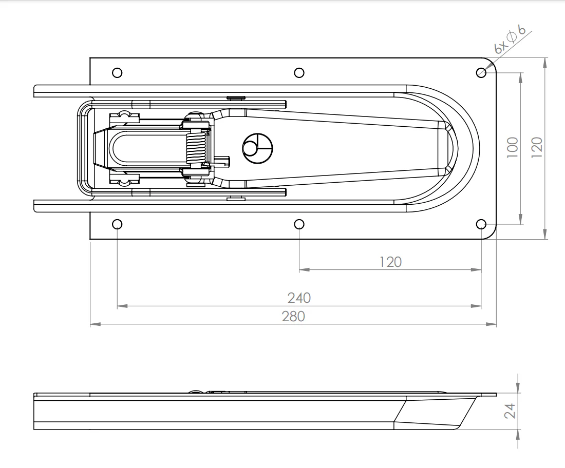 Hochwertiges Einbau-Spannschloss für Anhänger - verzinkter Stahl - Image 4