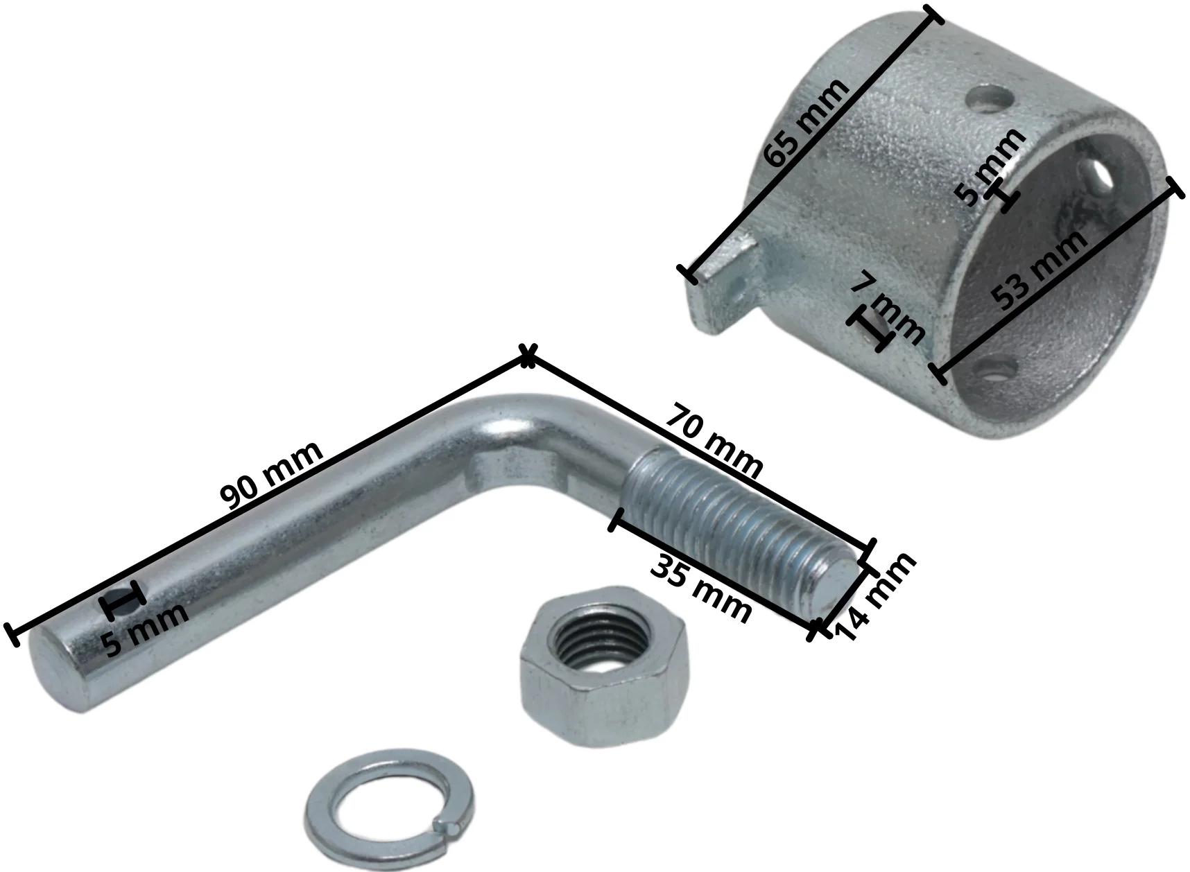 Endstück für Bruststange Pferdeanhänger 53x43 mm - 90 Grad - Image 10