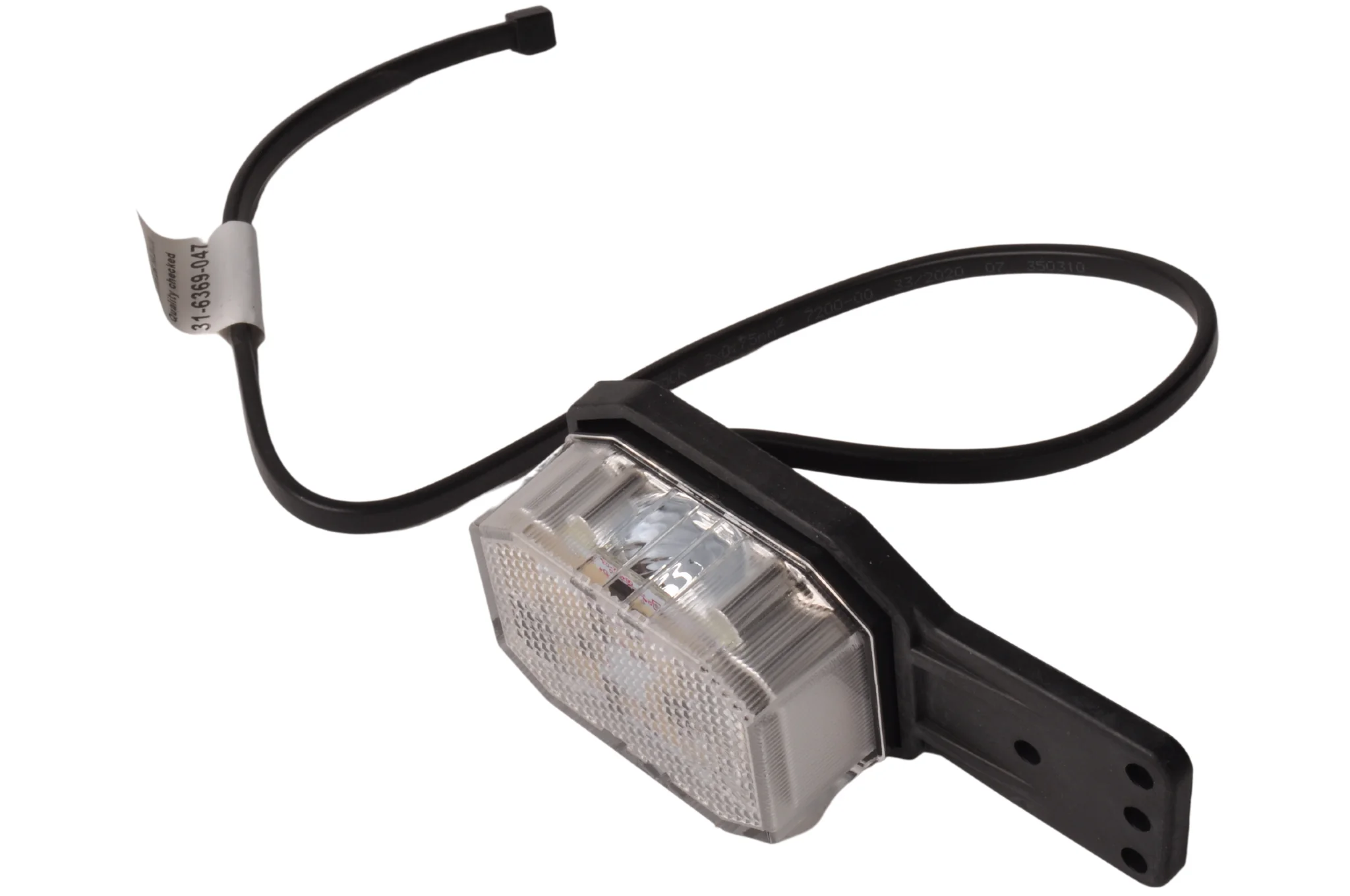Aspöck Flexipoint LED links- Begrenzungsleuchte rot/weiß auf kleinem Gummihalter mit 0,5m Kabel - Image 3