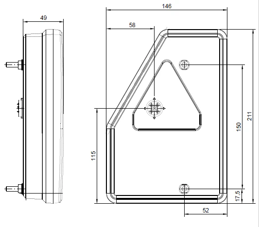 Anhänger Rückleuchte - Fristom FT-277 LED - rechts - 211x146x49 mm - inklusive Rückfahrleuchte - Image 5