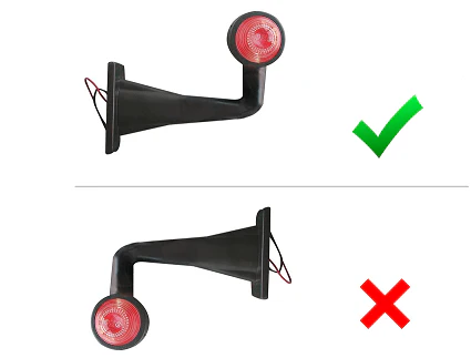 LED Begrenzungsleuchte rechtwinklig rot/weiß - links - Image 8