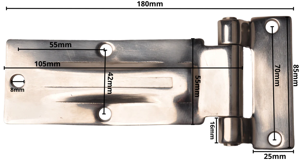 Edelstahl gebogenes Türscharnier 180mm - Image 6