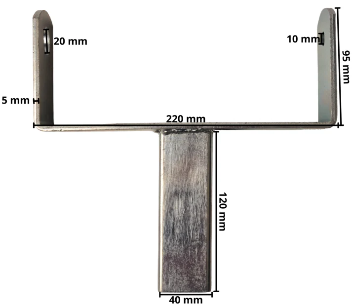 Halterung für Kielrolle - 200x85 mm - 40 mm Rohr - Image 6