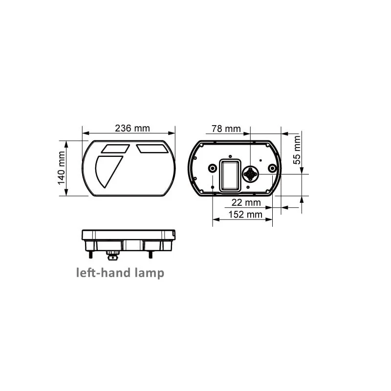 Anhänger Rückleuchte - Lucidity LED - links - 236x140x52 mm - 5-poliger Bajonettanschluss - mit integriertem Widerstand - Image 10