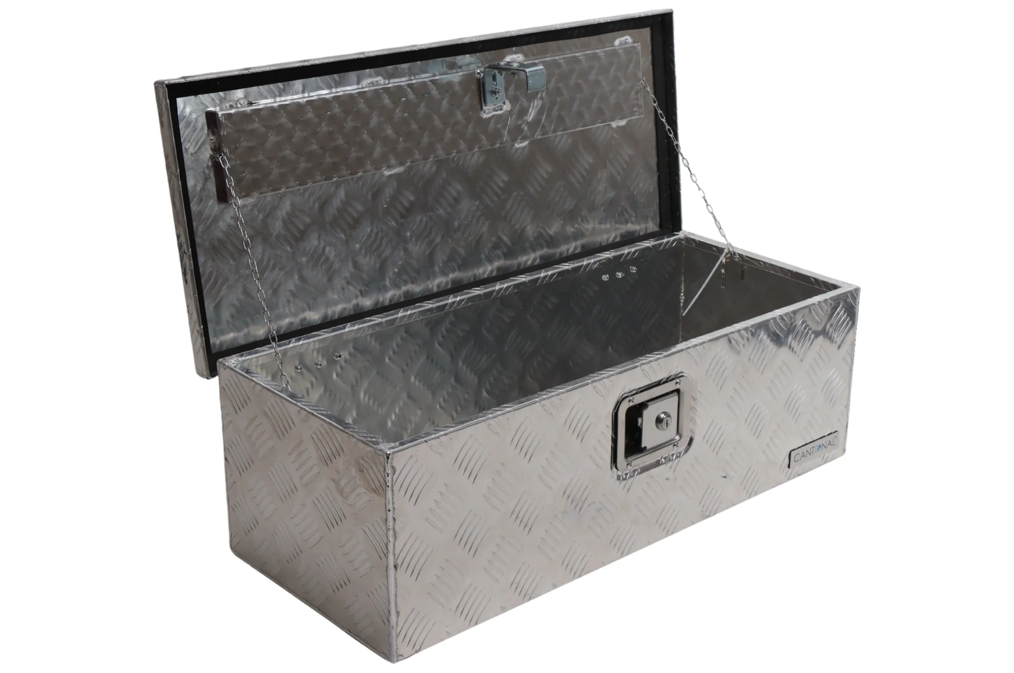 Riffelblech Aluminium Deichselbox/Werkzeugbox/Deichselkasten 765x330x245 mm - mit eingebautem Schloss - Image 5