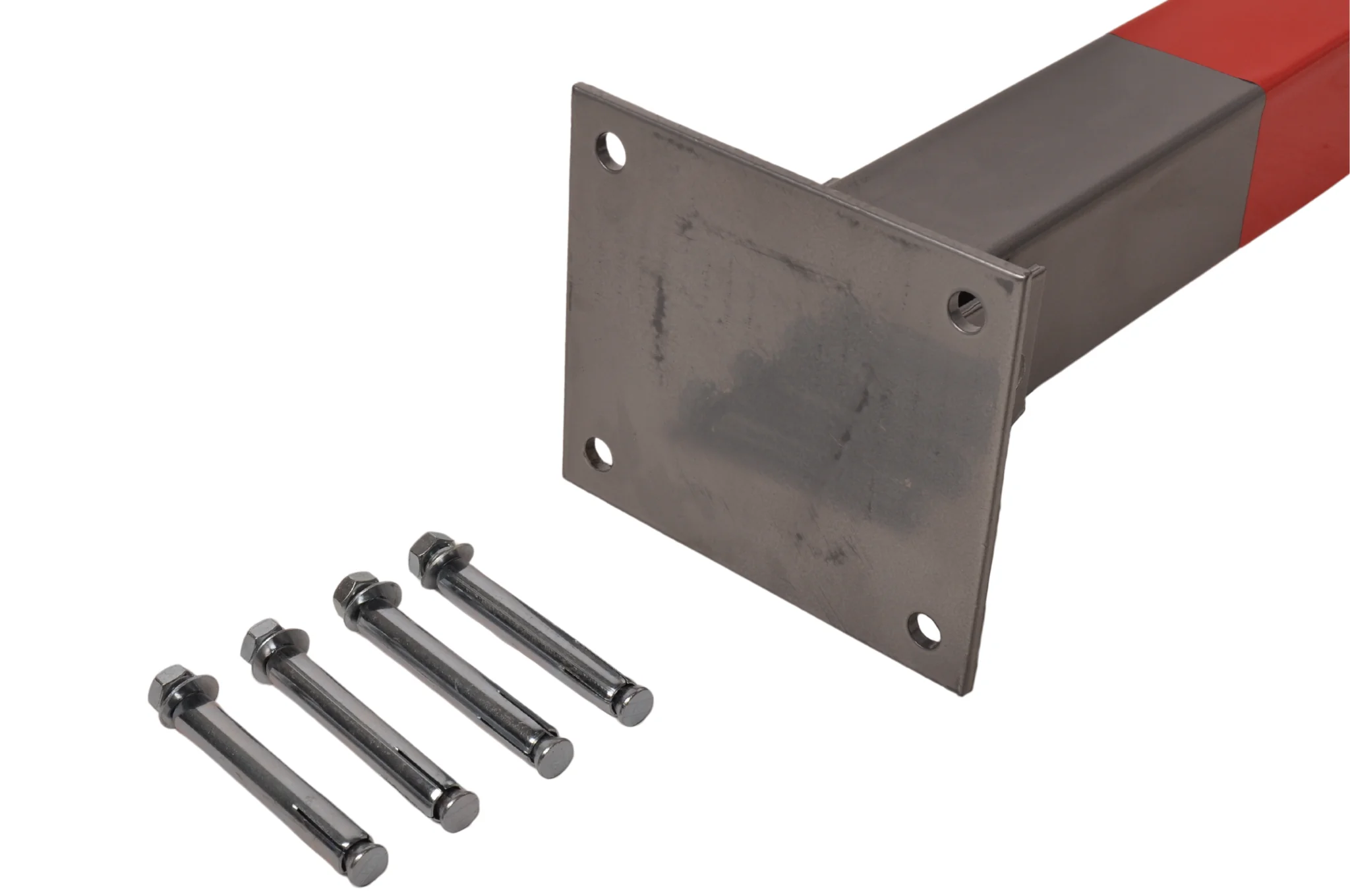 Absperrpfosten klappbar mit Schloss - 650x60x60 mm - grau/rot Parkplatzsperre - Image 9