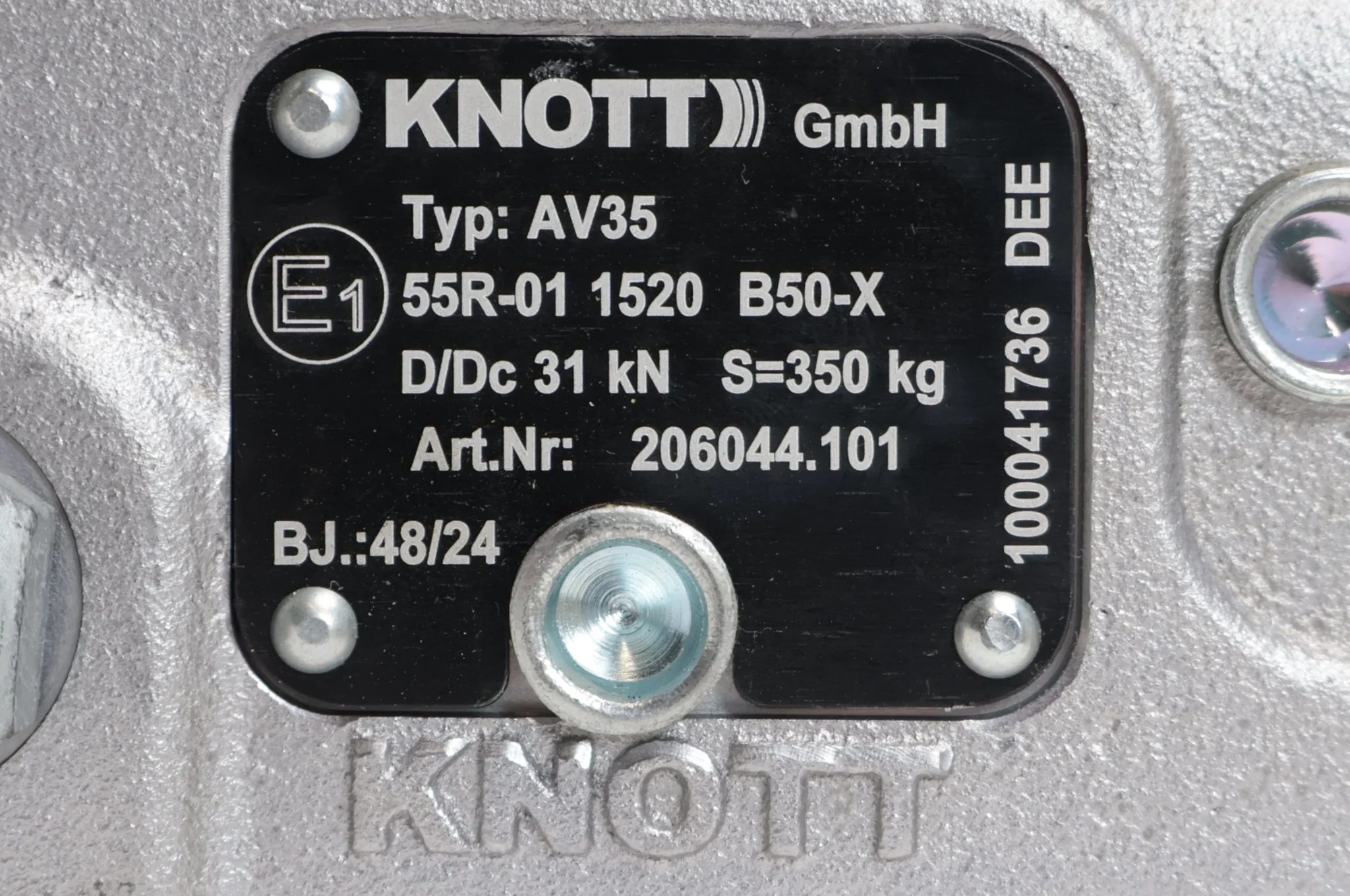 Knott AV35 - rund 60 mm - 3500 kg - gebremste Kugelkupplung mit integriertem Schloss - Image 5