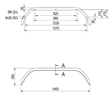 Original Anssems Tandem Kotflügel - 1400x220x350 mm - Umfang 1800 mm - AMT 2500 - Image 6