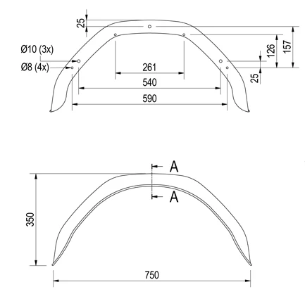 Hirth Kotflügel 14 Zoll - 750x200x350 mm - Umfang 1150 mm - BSX 750 - Image 6