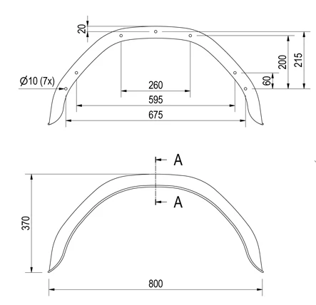Original Anssems Kotflügel 15 Zoll - 800x220x370 mm - Umfang 1200 mm - BSX 1350 - Image 6