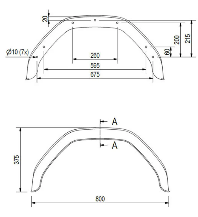 Original Saris/Henra Kotflügel 13/14/15 Zoll - 800x240x380 mm - Umfang 1235 mm - Image 6