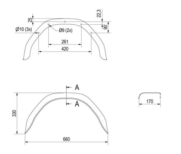 Original Stema Kotflügel 12 Zoll - 660x170x330 mm - Image 5