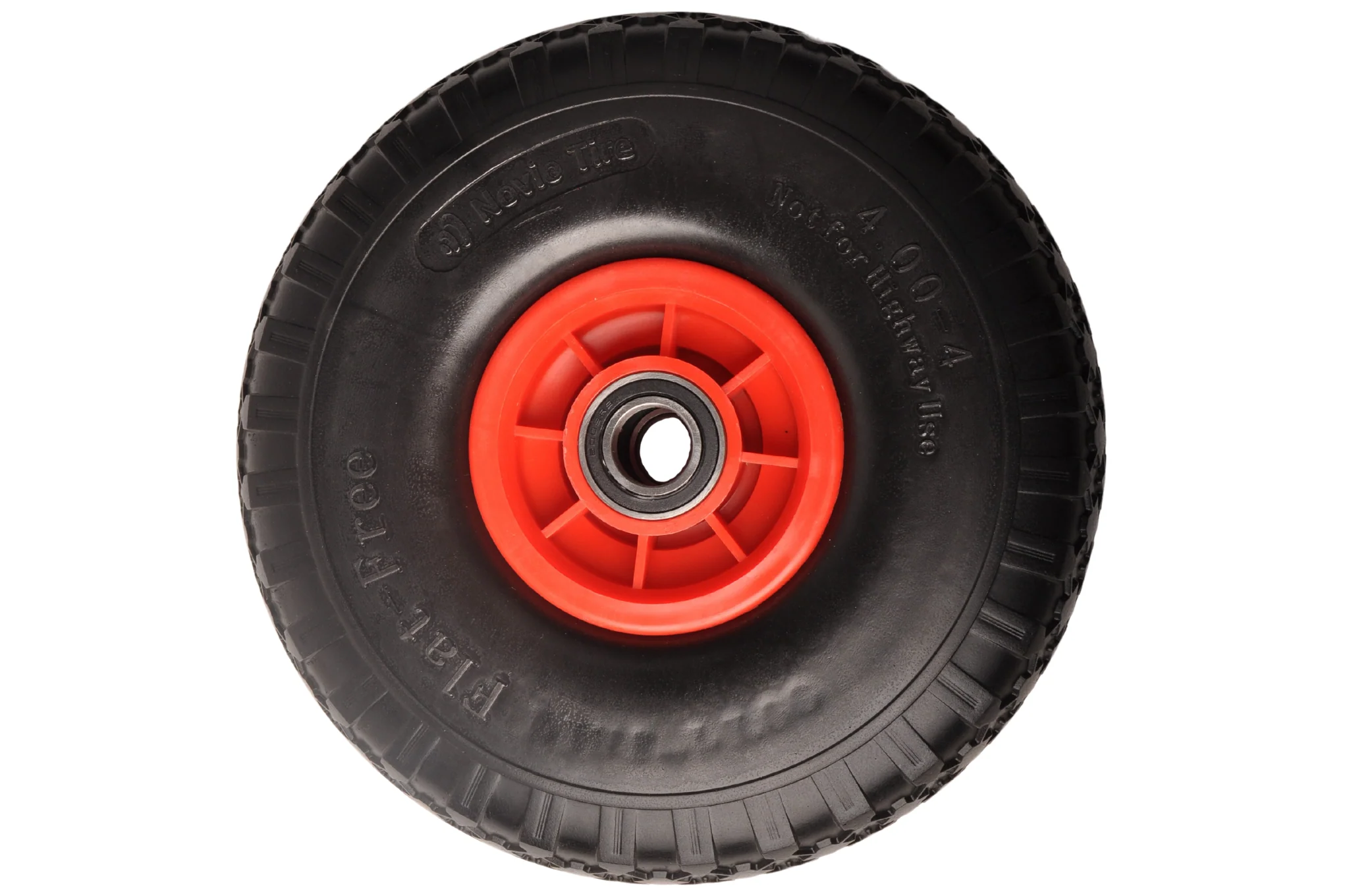 Sackkarrenrad - 4.00-4 - pannensicher Vollgummireifen und Kunststofffelge - Tragfähigkeit: 125 kg - Nabendurchmesser: 25 mm - Inklusive Kugellager - Image 2