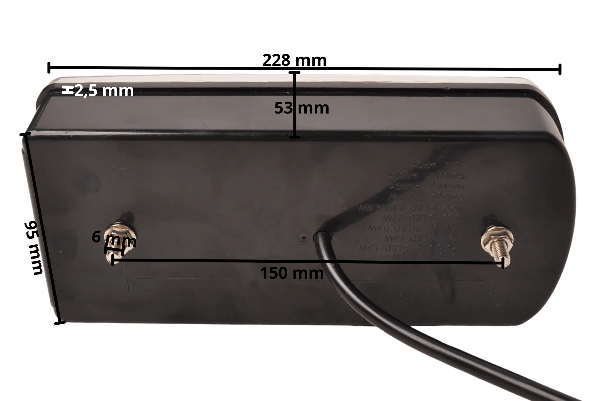 Anhänger Rückleuchte - Cantonal LED - links - 228x100x53 mm - 5-poliger Bajonettanschluss - Image 10
