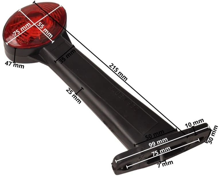LED Begrenzungsleuchte rot/weiss PN 930 mit 20 cm Kabel - Image 7