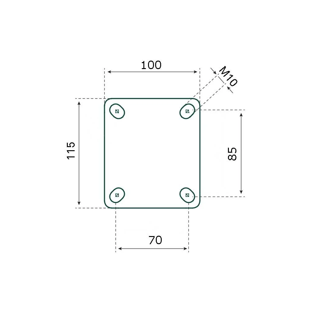 Lenkrolle mit Luftreifen – 100 kg – Gesamthöhe: 300 mm - Image 4
