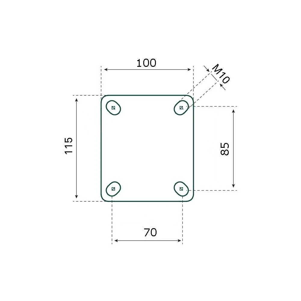 Lenkrolle PU 300x4 - 80 kg - Gesamthöhe 300 mm - Image 7