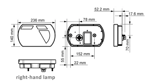Anhänger Rückleuchte - Lucidity LED - rechts - 236x140x52 mm - 5-poliger Bajonettanschluss - mit integriertem Widerstand - Image 10
