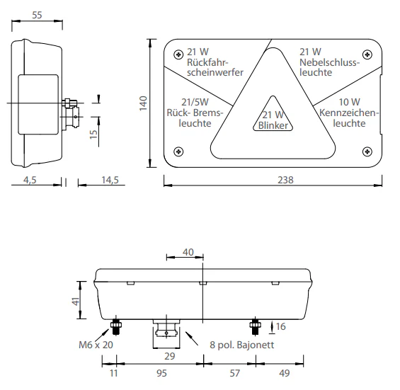 Anhänger Rückleuchte - Aspöck Multipoint 5 - links - 8-polige zentrale Steckverbindung - Image 6