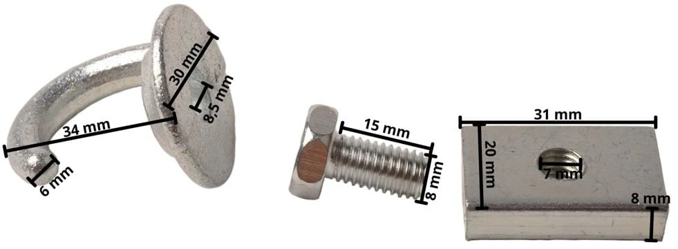 Netzhaken mit Schiebebefestigung - 30x19x0,8 mm - geeignet für Anssems Anhänger - Image 10