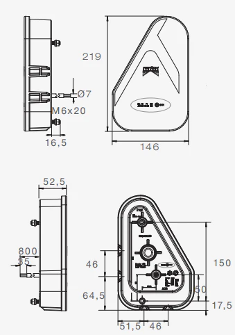 Anhänger Rückleuchte - Aspöck Earpoint LED - links - 146x219x52,5 mm - inklusive Nebelschlussleuchte - Image 8
