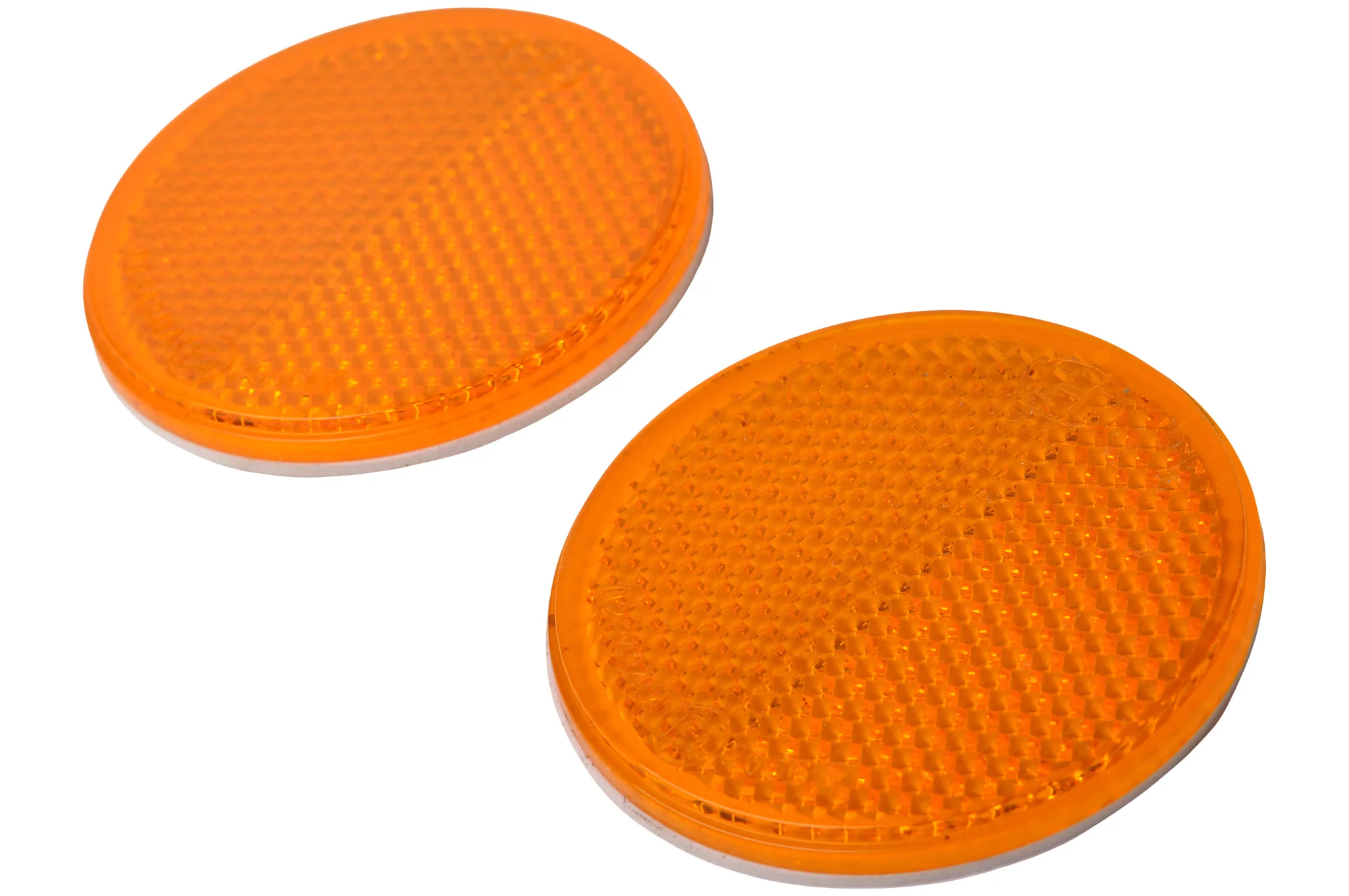 Orange/gelber Reflektor 58 mm selbstklebend rund - Set aus 2 Stück