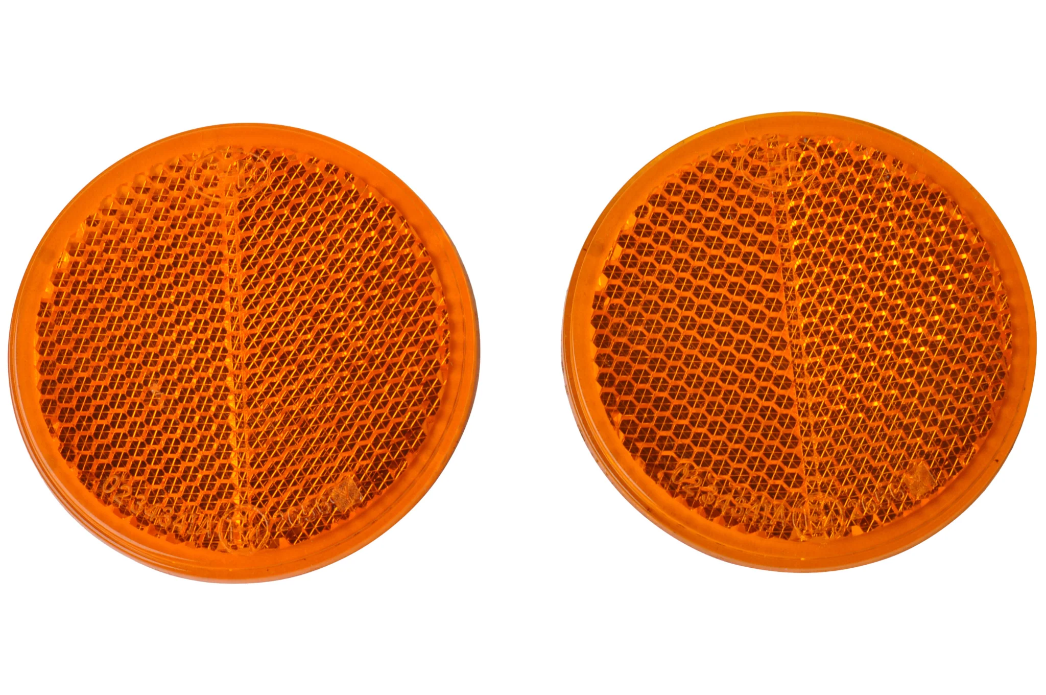 Orange/gelber Reflektor 58 mm selbstklebend rund - Set aus 2 Stück - Image 2