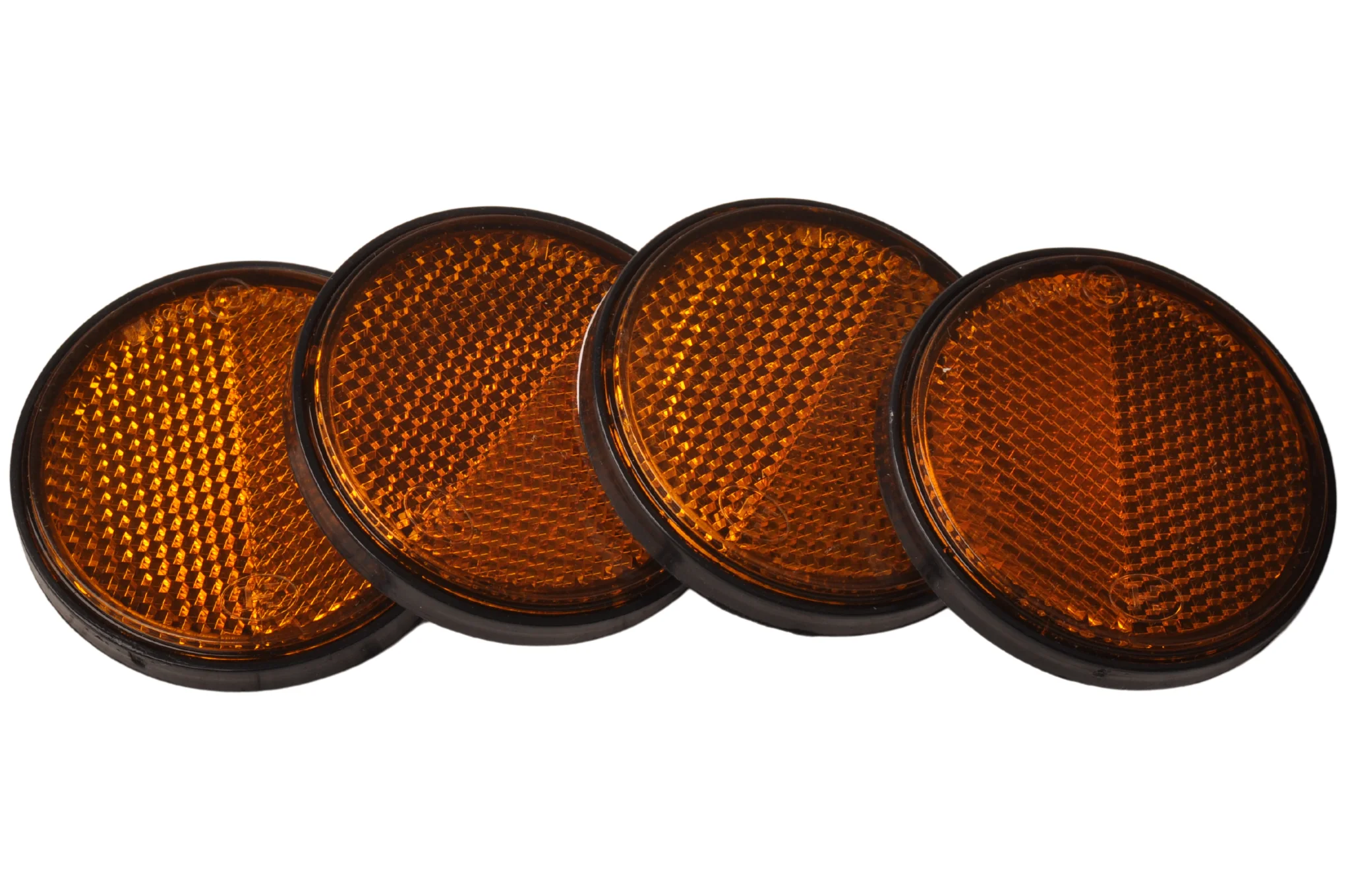 Orange/gelber Reflektor 58 mm selbstklebend rund - 4 Stück - Image 2