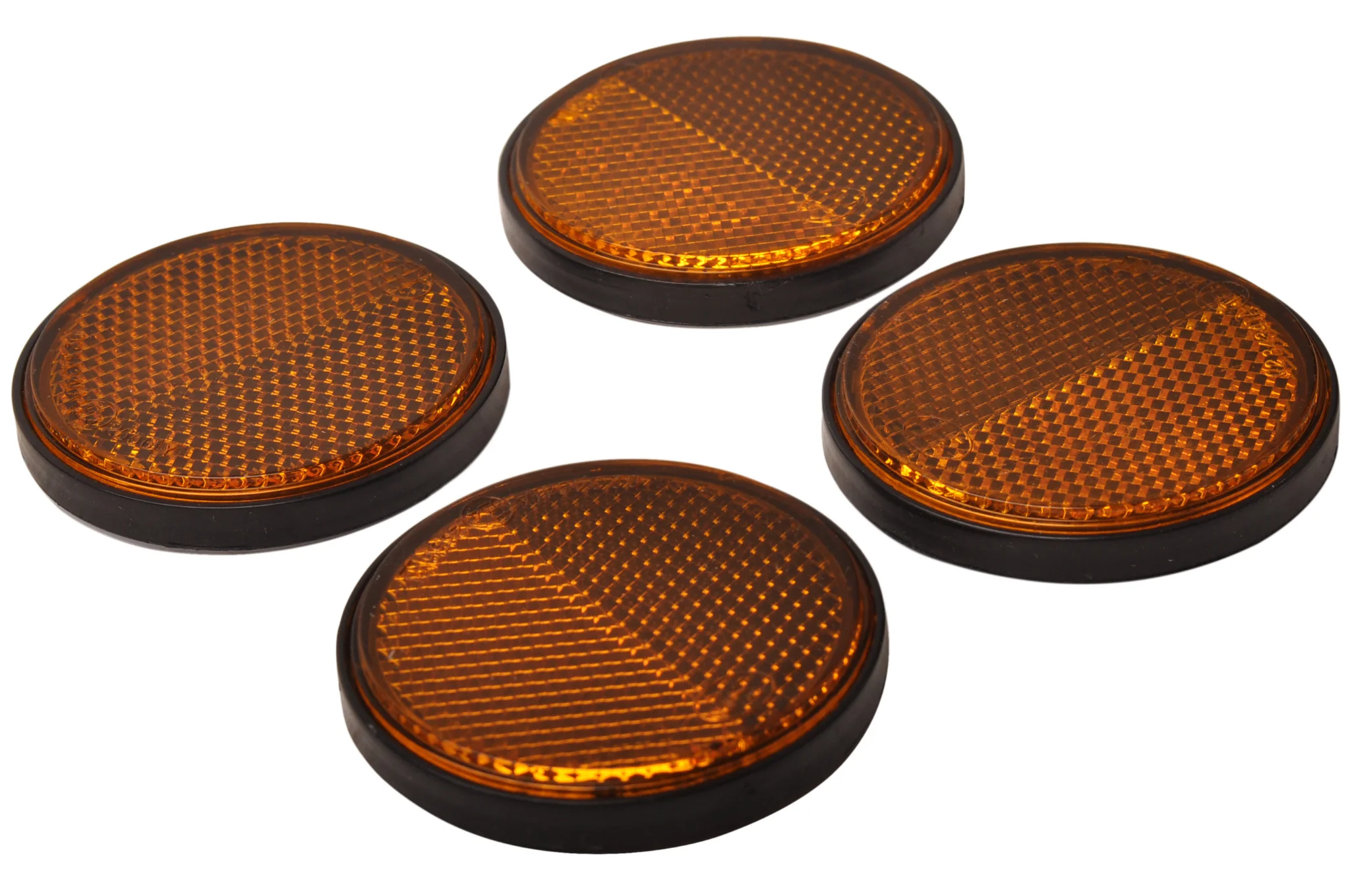 Orange/gelber Reflektor 58 mm selbstklebend rund - 4 Stück - Image 3