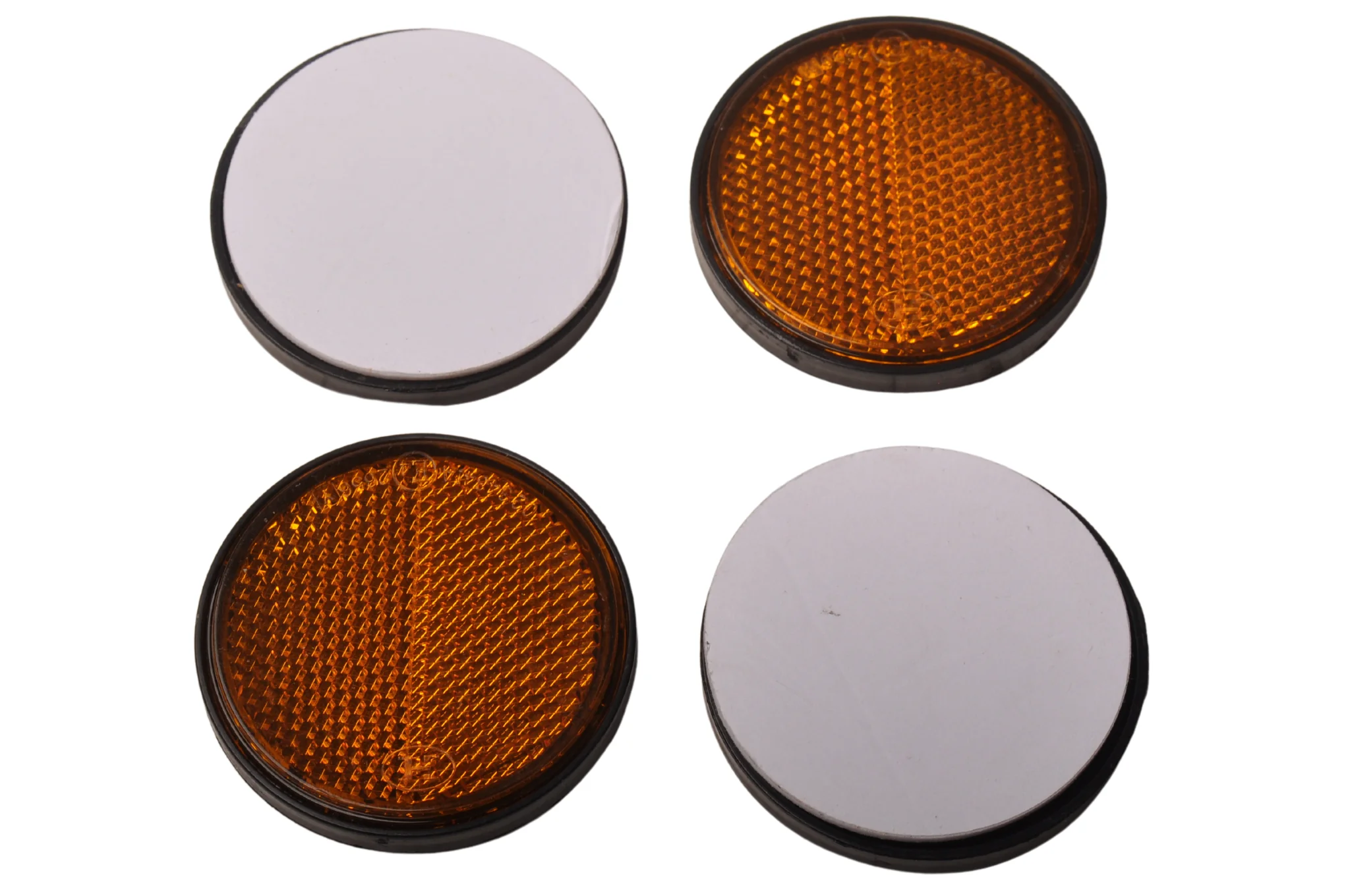 Orange/gelber Reflektor 58 mm selbstklebend rund - 4 Stück - Image 4