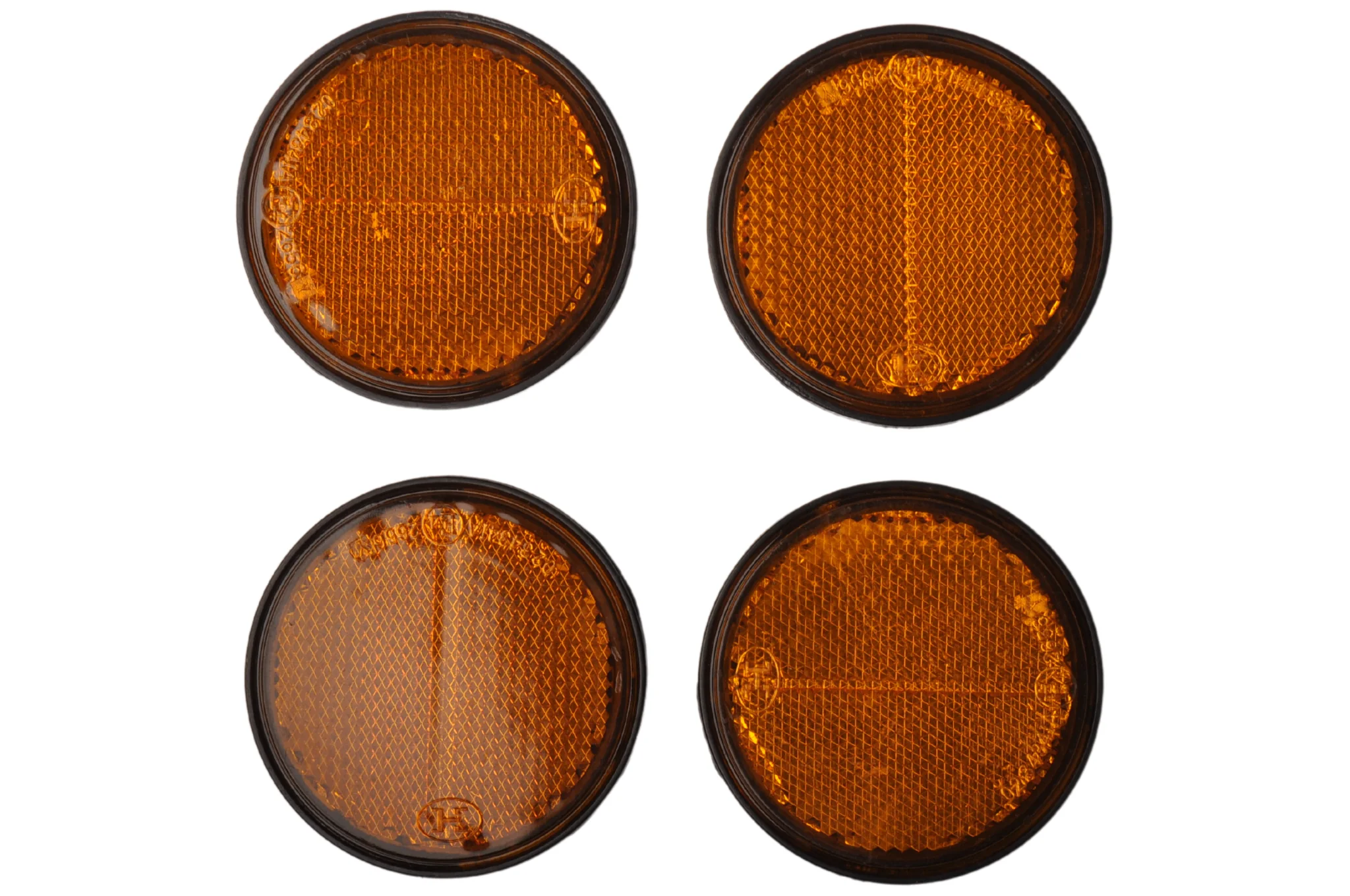 Orange/gelber Reflektor 58 mm selbstklebend rund - 4 Stück - Image 5