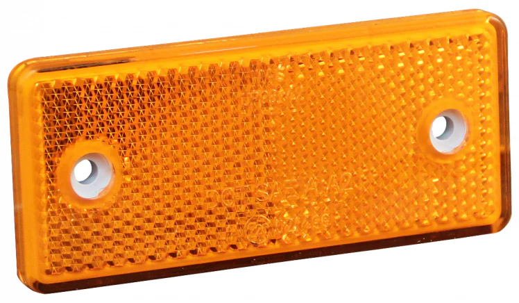 Orange/gelber Reflektor 90x40 mm - Schraublöcher - 4 Stück - Image 6