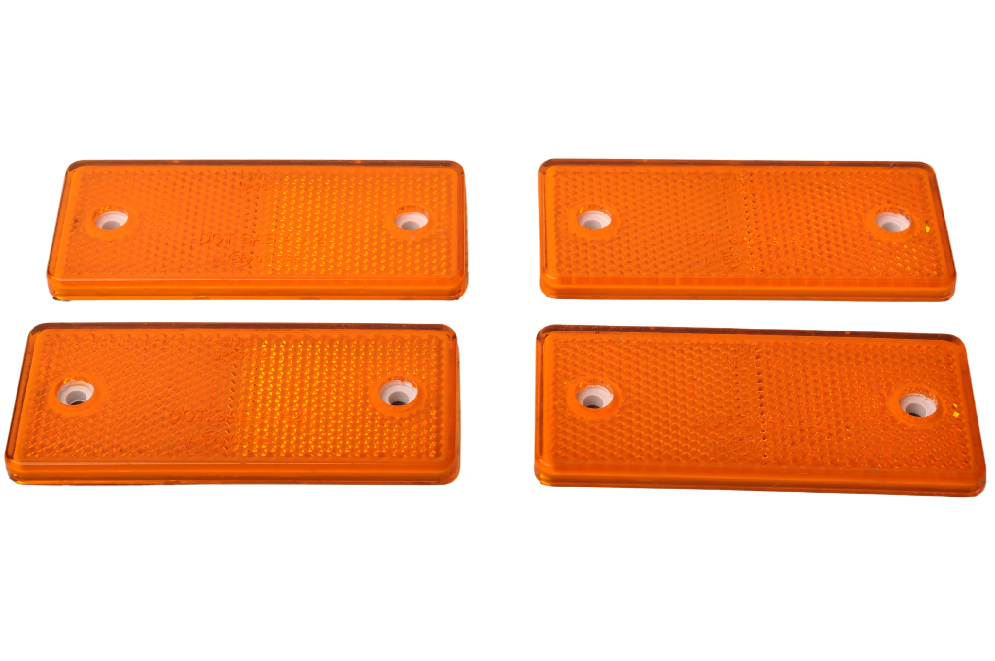Orange/gelber Reflektor 96x42 mm - selbstklebend & anschraubbar -  4 Stück - Image 2