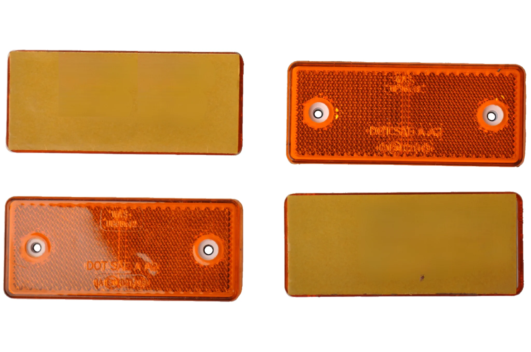 Orange/gelber Reflektor 96x42 mm - selbstklebend & anschraubbar -  4 Stück - Image 3