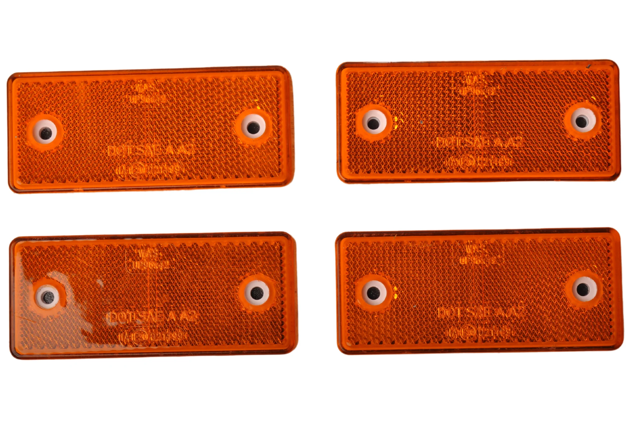 Orange/gelber Reflektor 96x42 mm - selbstklebend & anschraubbar -  4 Stück - Image 4