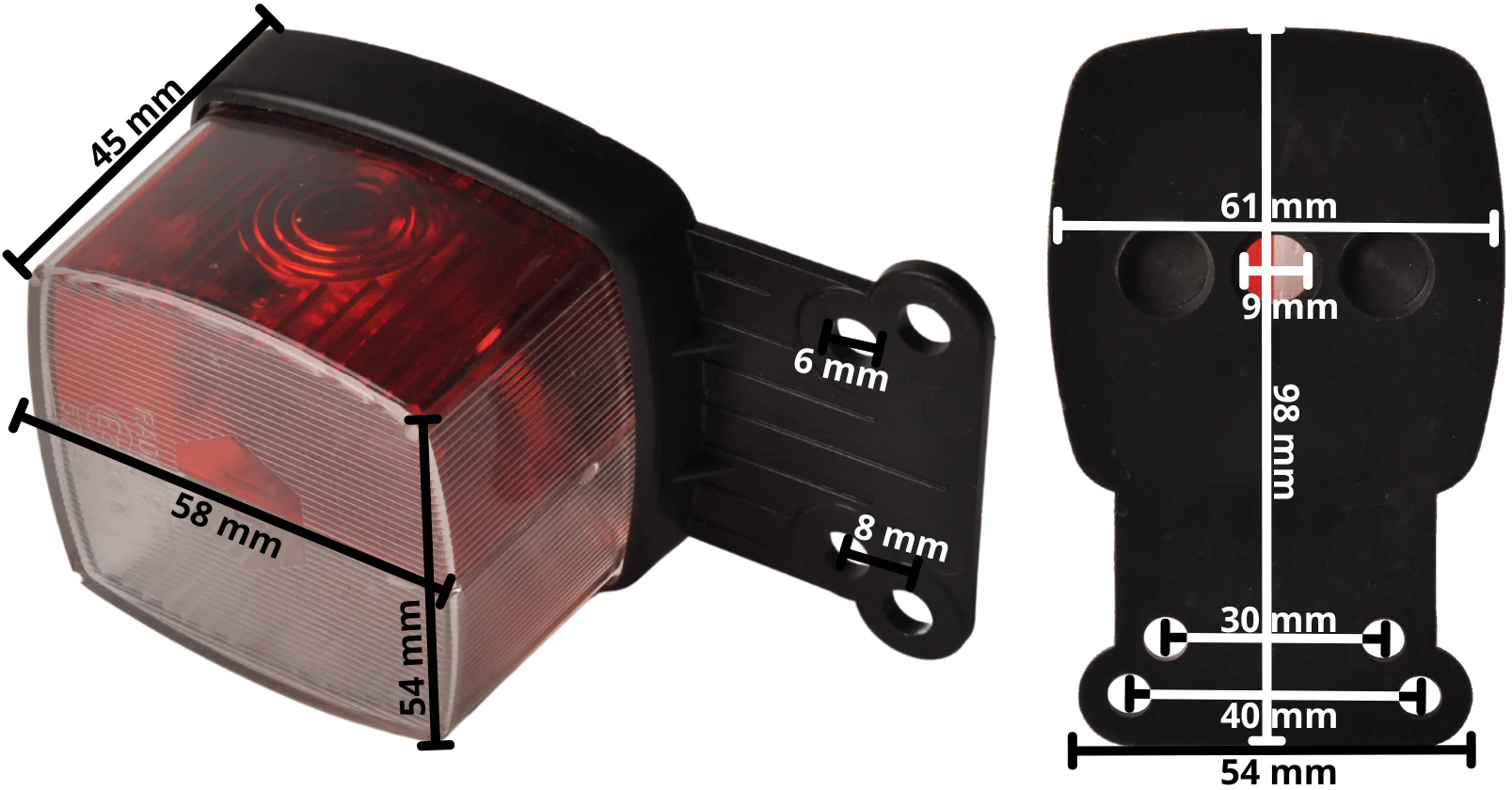 Begrenzungsleuchte 901 rot/weiß auf Halter - Image 6