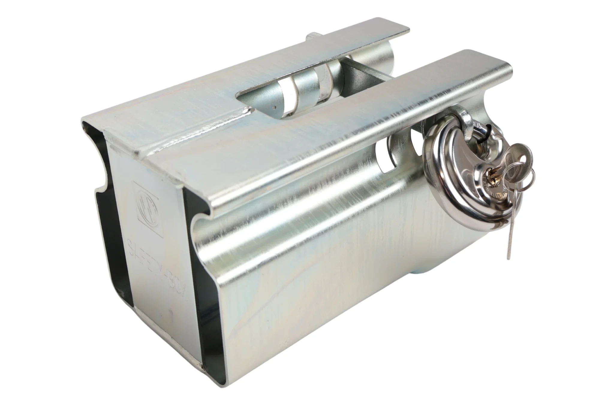Deichselbox Albe – Premium - Silber - Stahl - inkl. Edelstahl-Discussschloss mit 2 Schlüsseln - Image 3