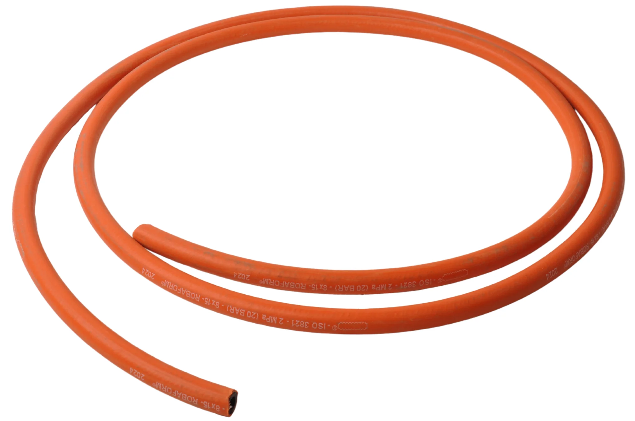 Propangasschlauch/Gasschlauch - orange - 8 mm Innendurchmesser - 15 mm Außendurchmesser