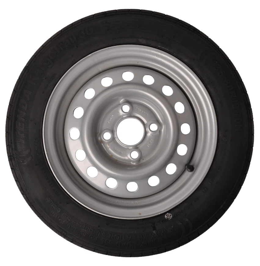 Komplettrad Anhänger - 135/80R13 - Lochkreis: 4x100 - Tragfähigkeit: 335 kg - Nabendurchmesser: 57 mm