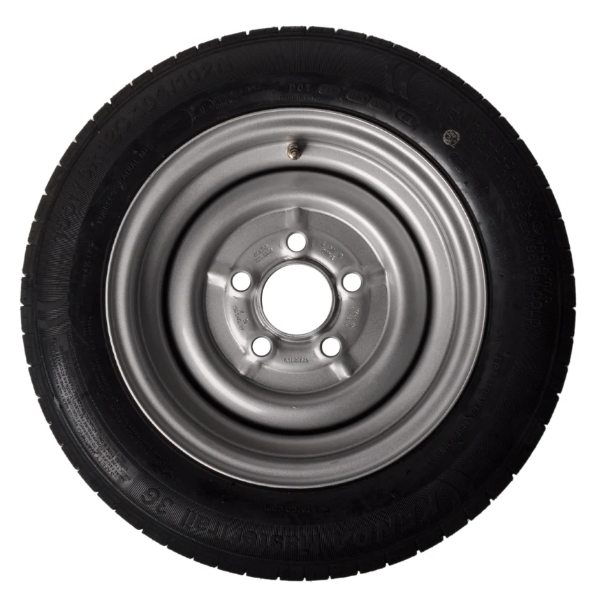 Komplettrad Anhänger - 155/70R12C - Lochkreis: 5x112 - Tragfähigkeit: 900 kg - 67 mm Nabendurchmesser: