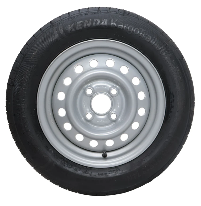Komplettrad Anhänger - 155/70R13 - Lochkreis: 4x100 - Tragfähigkeit: 375 kg - Nabendurchmesser: 57 mm